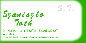 szaniszlo toth business card